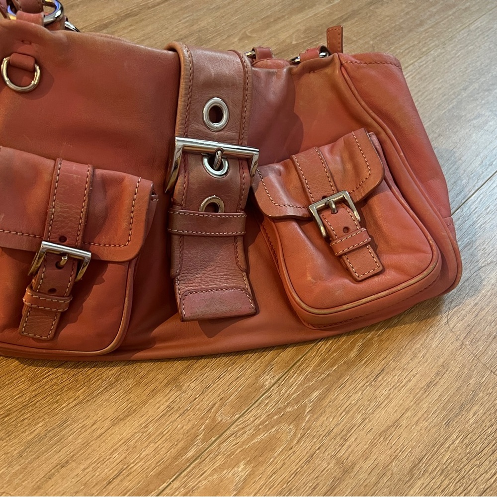 Prada Vintage 2 front pockets distressed leather